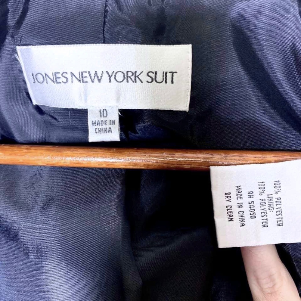 Jones New York 90s Navy Blue Pinstripe Blazer Women’s 10 - Picture 5 of 6